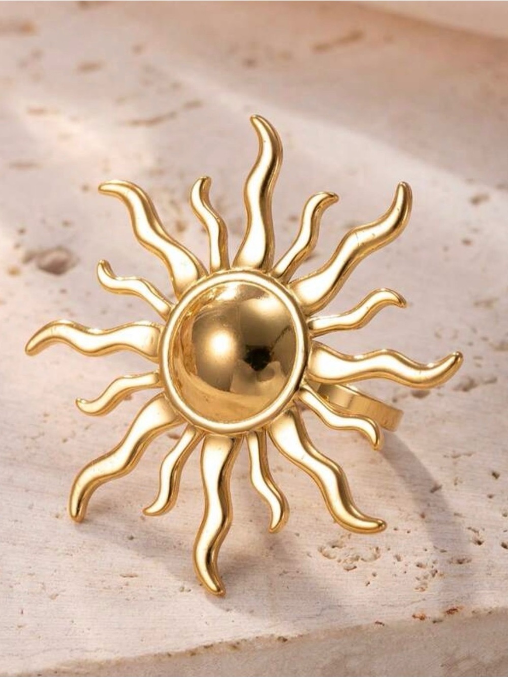 Gold Sunburst Statement Ring